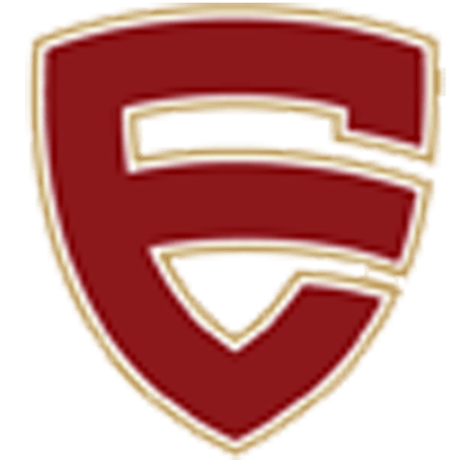Here's an alt tag for the image: Crimson shield with stylized F logo.